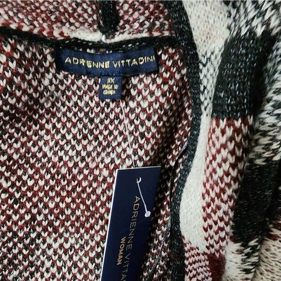 ADRIENNE Vittadini windowpane plaid cardigan sweater plus size 3X NEW!!! - Picture 5 of 8